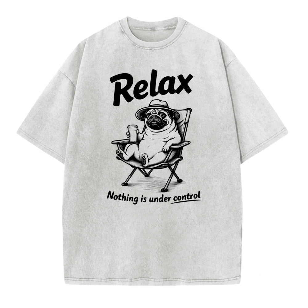 Relax Nothing Is Under Control Pug Dog Graphic T-Shirt For Men And Women Casual Summer Wear Fun Animal Print Top