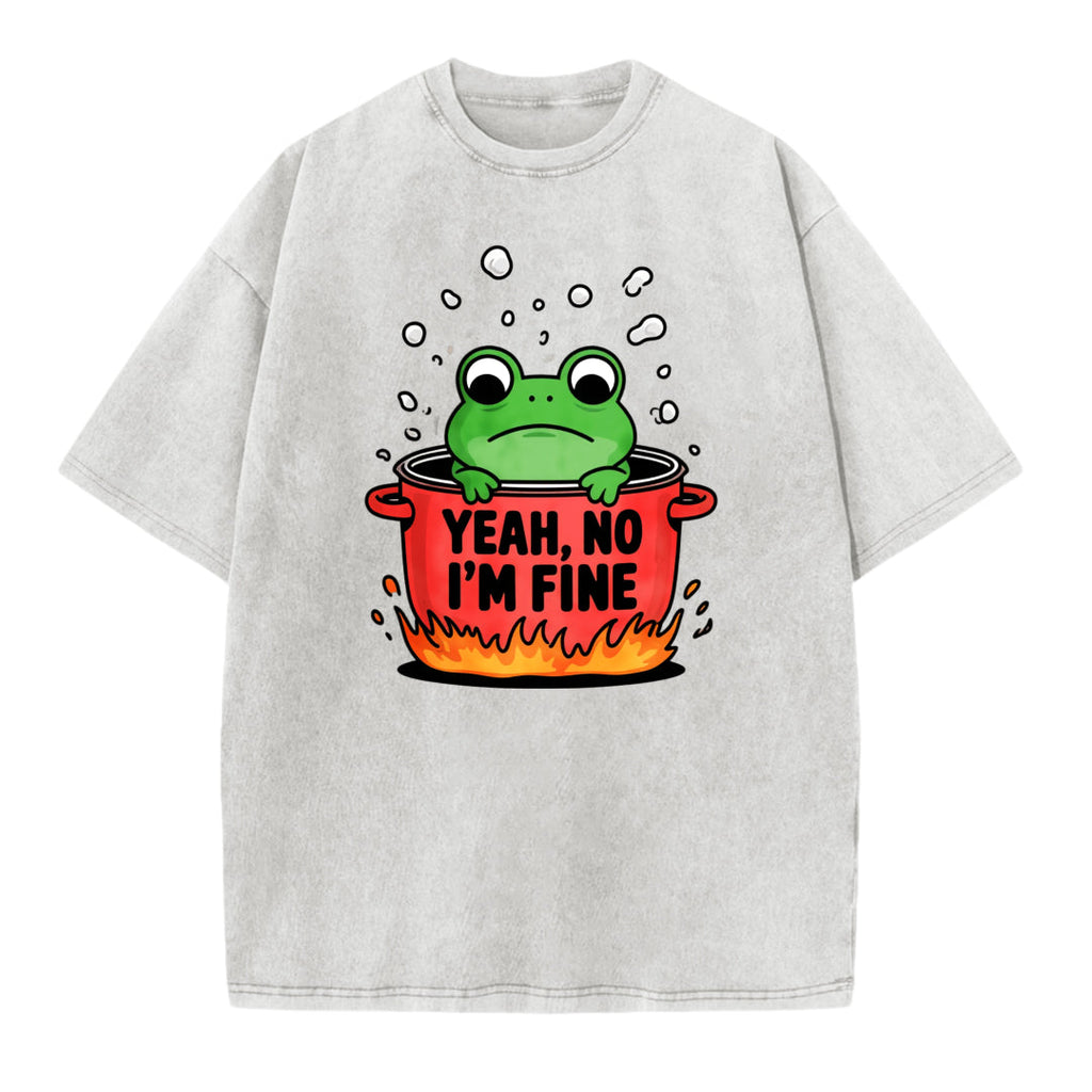 Boiling Frog Funny Graphic Washed T-shirt